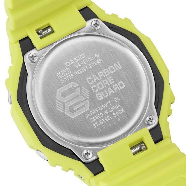 Unisex ur Casio G-Shock GA-2100-9A9ER Gul (Ø 44,5 mm) (45,5 mm)