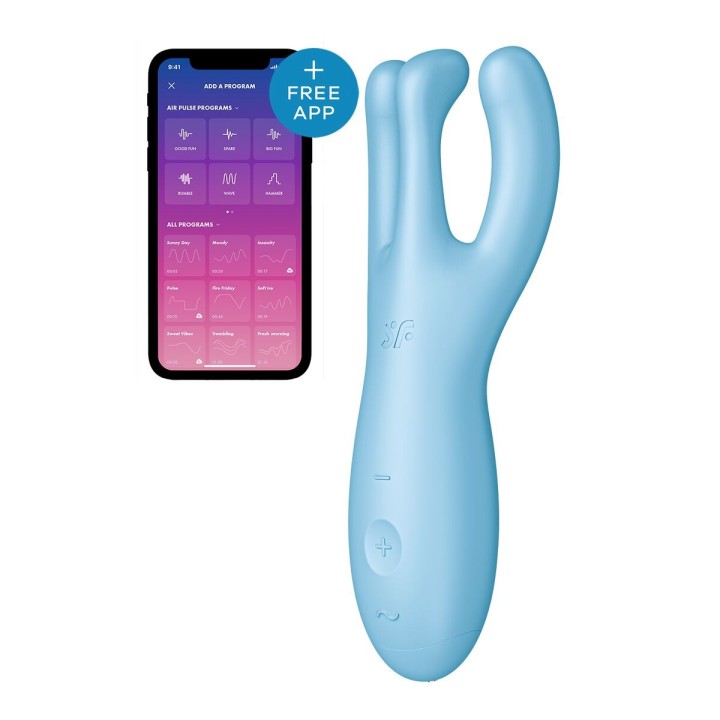 Masseur Satisfyer Threesome 4 Connect Bleu