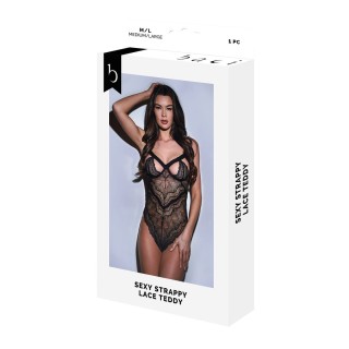 Body Baci Lingerie Sexy Strappy Lace Schwarz S/M