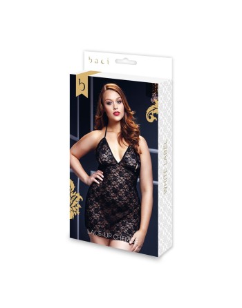 Picardías de Encaje Negro Queen Size Baci Lingerie BW3103 Negro XL