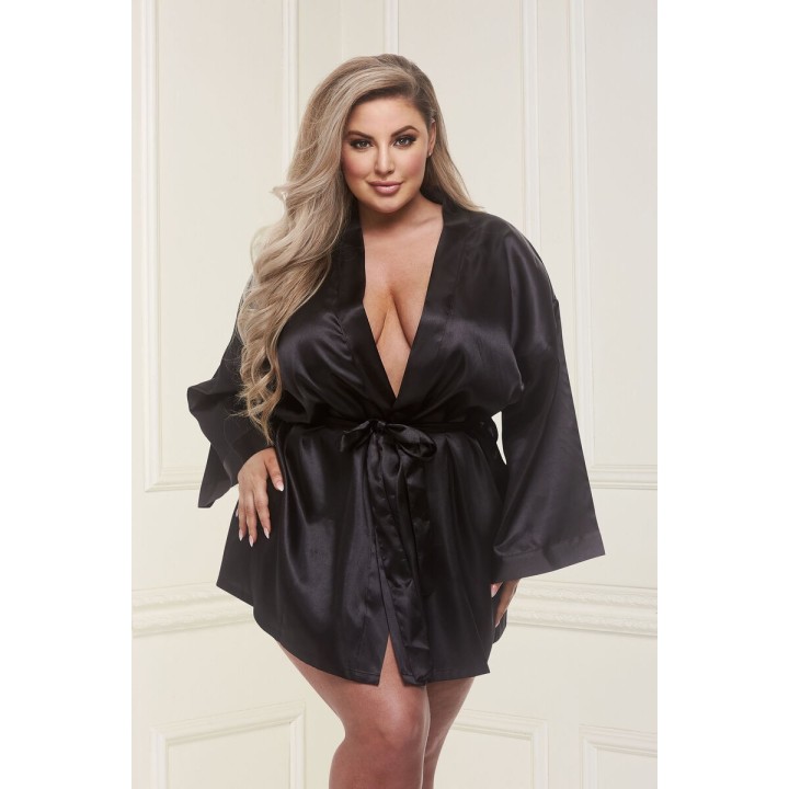 Kittel Baci Lingerie All Satin Schwarz XL