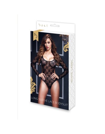 Sort Blonde Bodysuit Åben Ryg One Size Baci Lingerie BW3102 Sort Onesize