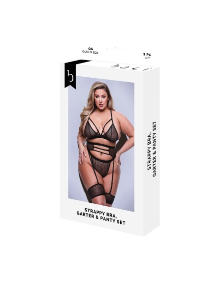 Undertøj Sæt Baci Lingerie Sort 3 Dele (Queen)