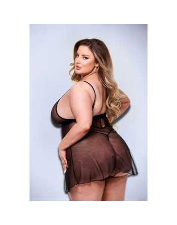 Undertøj Sæt Baci Lingerie Babydoll & G-string Sort 2 Dele (Queen size)