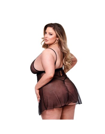 Ensemble de Lingerie Baci Lingerie Babydoll & G-string Noir 2 Pièces (Queen size)