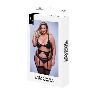 Undertøj Sæt Baci Lingerie Sort 3 Dele (Queen)