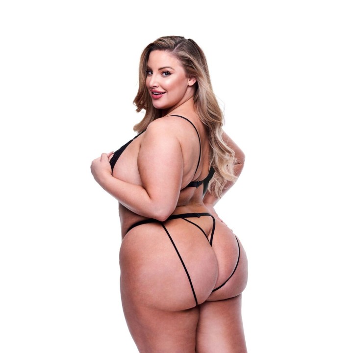 Conjunto de Lencería Baci Lingerie Open Back Negro 2 Piezas (Queen size)