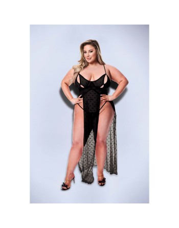 Babydoll Baci Lingerie Gown & G-string Schwarz Queen size 2 Stücke