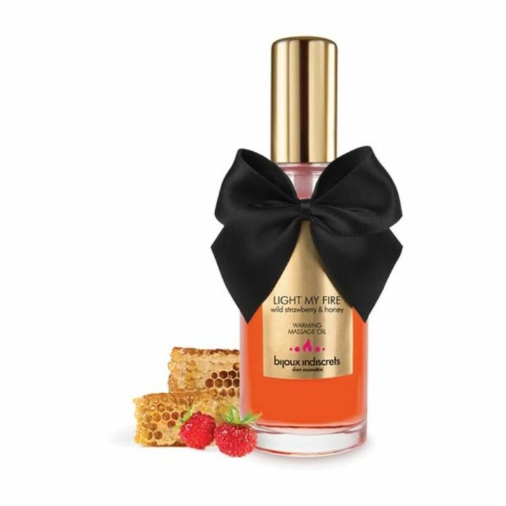 Erotisk massageolie Bijoux Cosmetiques Light My Fire 100 ml Jordbær Varme Effekt