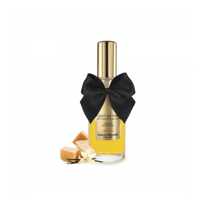 Erotisk massageolie Bijoux Cosmetiques Light My Fire 100 ml Karamel Varme Effekt