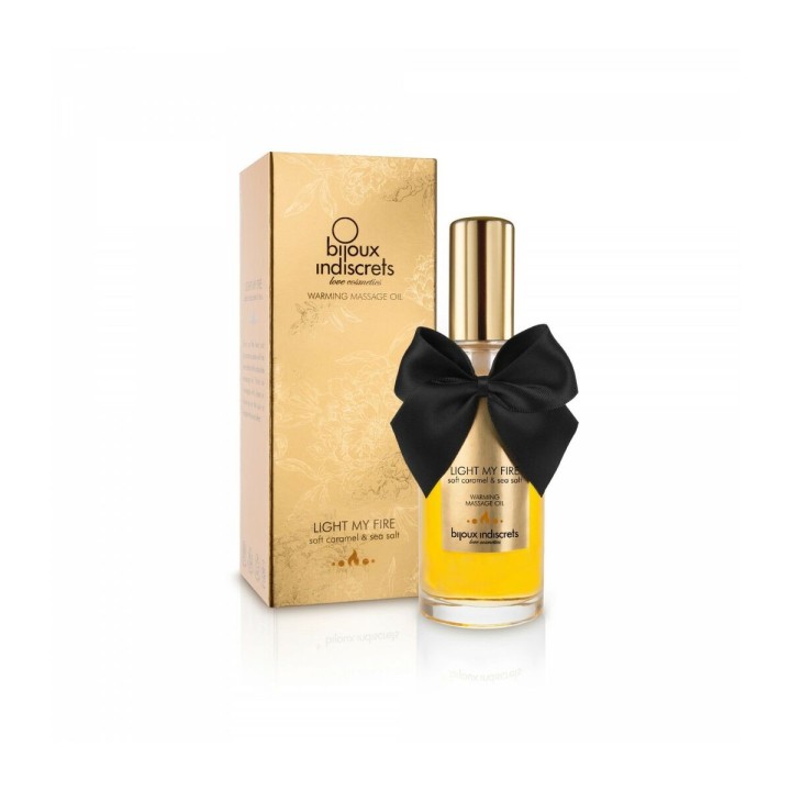 Erotisk massageolie Bijoux Cosmetiques Light My Fire 100 ml Karamel Varme Effekt
