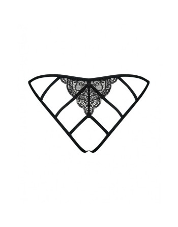 Knickers Obsessive Miamor crotchless panties L/XL Black Lace