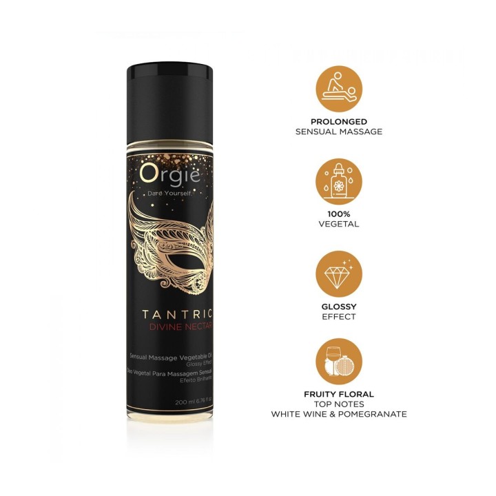 Huile de massage érotique Orgie TANTRIC DIVINE NECTAR 200 ml