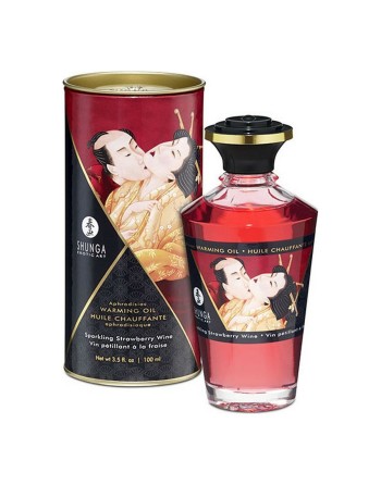 Erotic Massage Oil Shunga SHU127-SPARKLING STRAWBERRY WINE 100 ml Strawberry