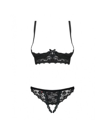 Spitzenunterwäsche-Set Obsessive Letica Schwarz S/M
