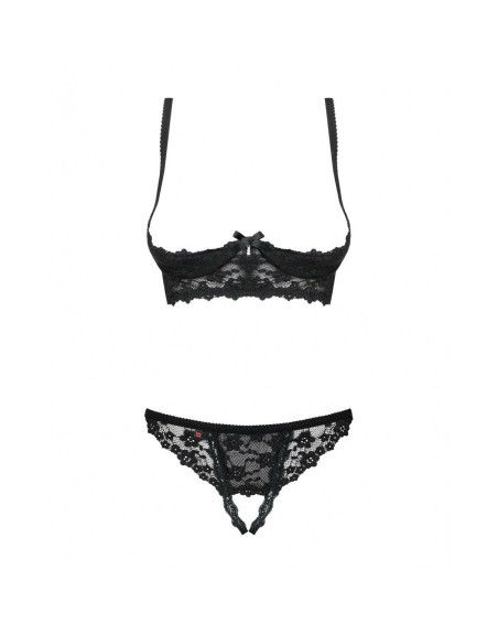 Ensemble de Lingerie en Dentelle Obsessive Letica Noir S/M