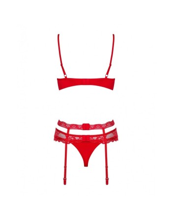Conjunto de Lencería con Encaje Obsessive Heartina Rojo S/M