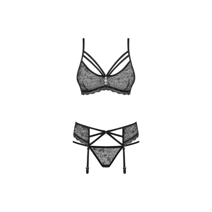 Ensemble de Lingerie Obsessive 818-SEG-1 Noir S/M