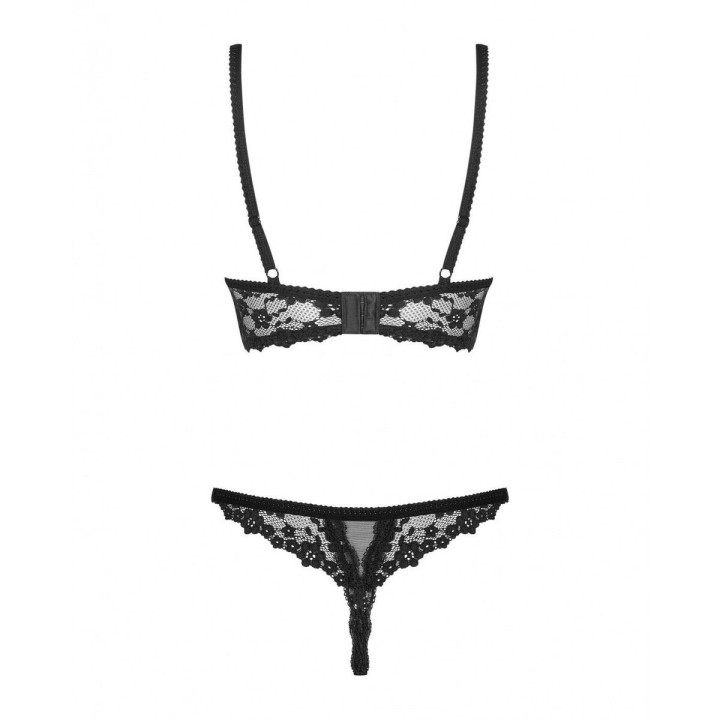 Ensemble de Lingerie en Dentelle Obsessive Letica Noir L/XL