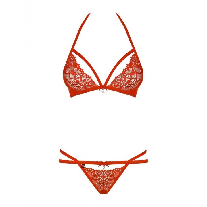 Ensemble de Lingerie Obsessive 838-SET-3 Rouge L/XL