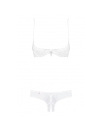 Conjunto de Lencería con Encaje Obsessive Alabastra Blanco S/M