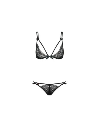 Ensemble de Lingerie en Dentelle Obsessive Intensa set Noir S/M