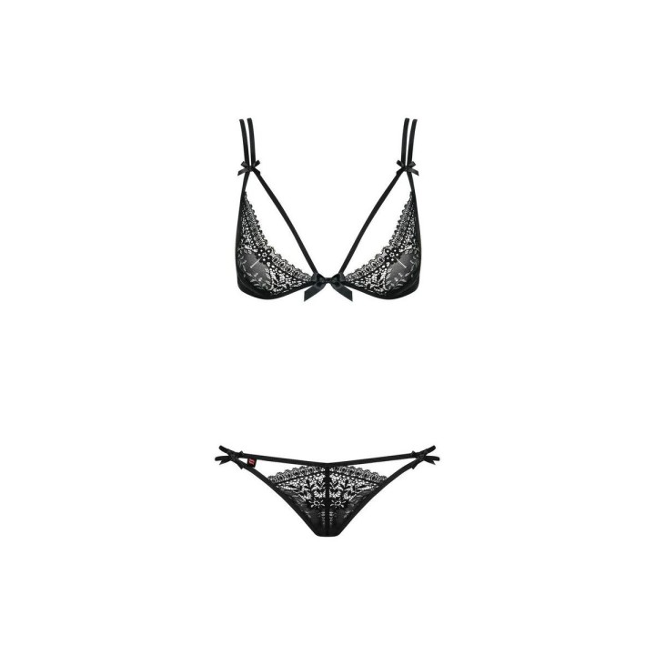 Lace Underwear Set Obsessive Intensa set Black S/M