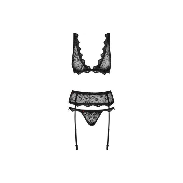 Set di Lingerie con Pizzo Obsessive Emperita Nero S/M