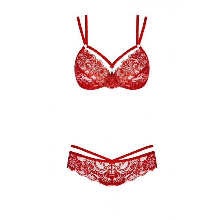 Ensemble de Lingerie Obsessive 860 Rouge S/M