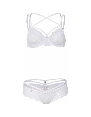 Ensemble de Lingerie Obsessive 860 Blanc S/M