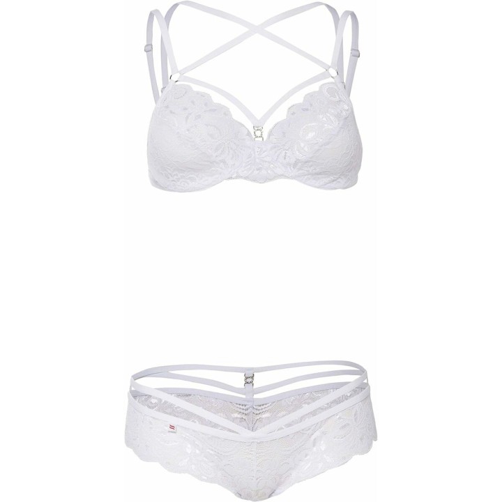 Ensemble de Lingerie Obsessive 860 Blanc S/M