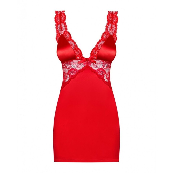 SecRot Nachthemd & Tanga S/M Obsessive Secred chemise Rot