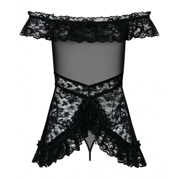 Babydoll Obsessive Flores Sort S/M