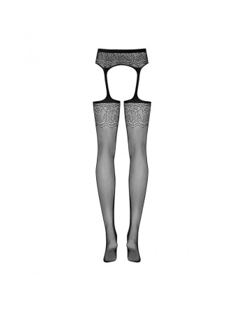 Strümpfe mit Strumpfband Obsessive S207 XL/XXL Schwarz