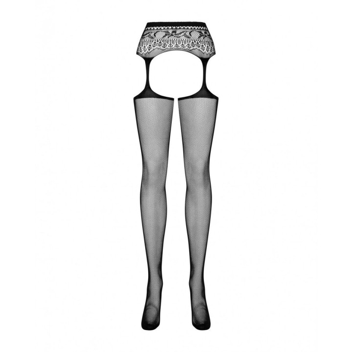 Nylonstrømper med strømpebånd Obsessive S307 Sort S/M/L
