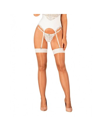 Stockings with Garter Obsessive S814 White S/M
