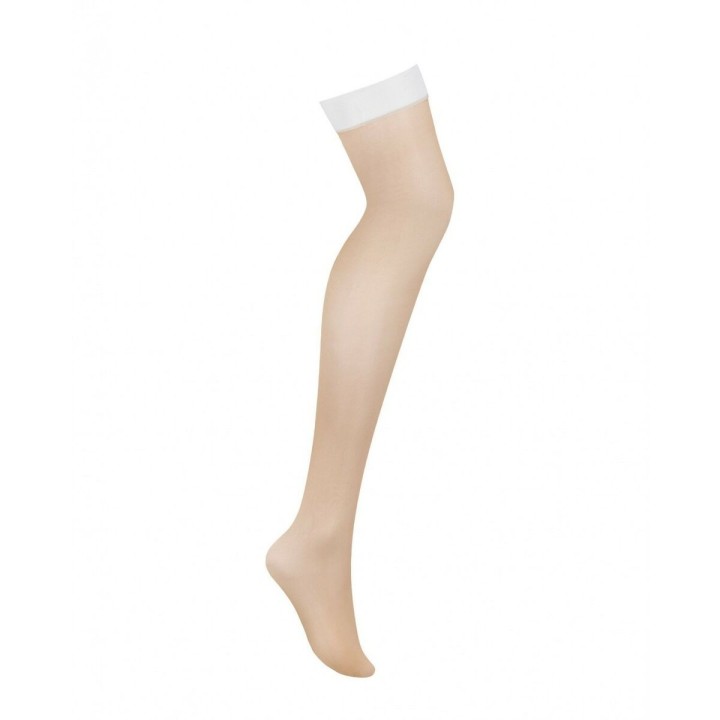 Bas avec porte jarretelles Obsessive S814 Blanc S/M