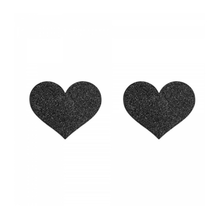 Pezoneras de Corazones Negras Bijoux Indiscrets 155 Negro