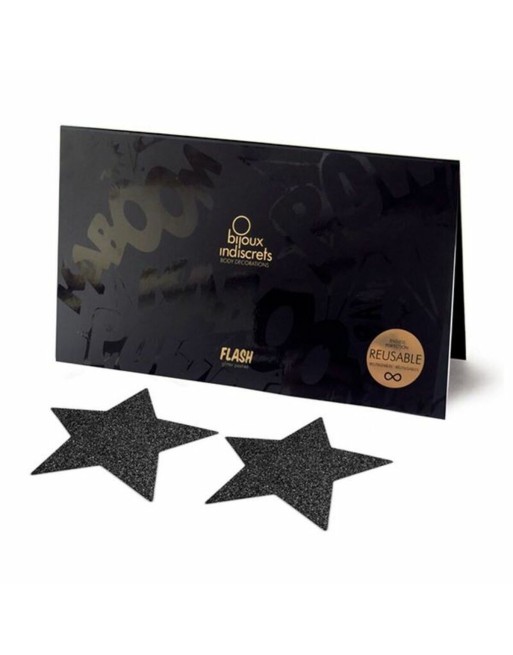 Pezoneras de Estrellas Negras Bijoux Indiscrets 156 Negro