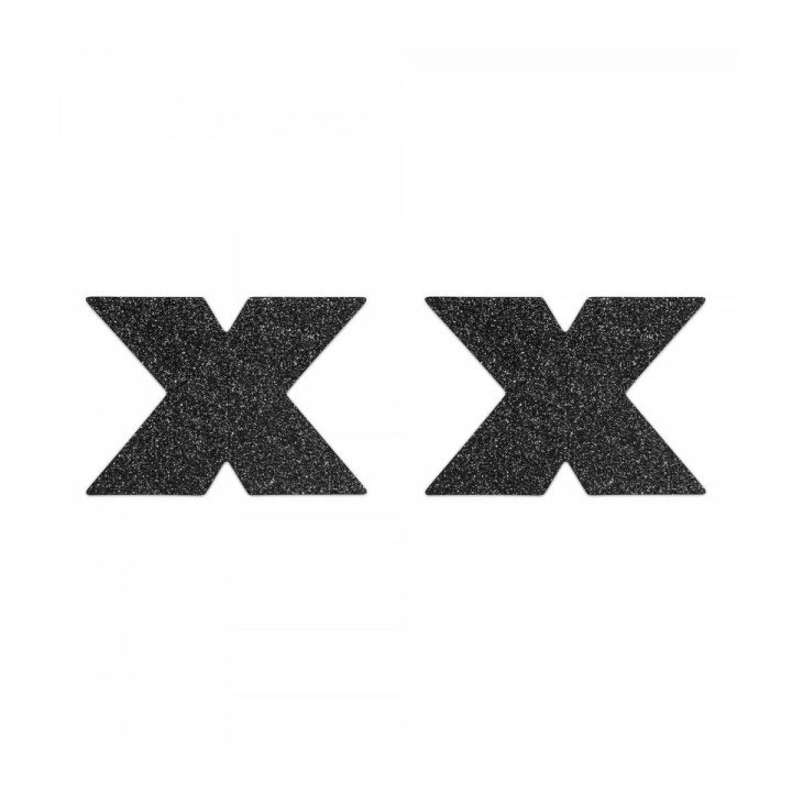 Copricapezzoli Flash Cross Black Bijoux Indiscrets 158 Nero