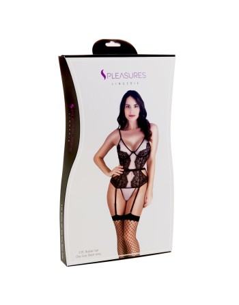 Underwear Set S Pleasures Black/Grey (One size)