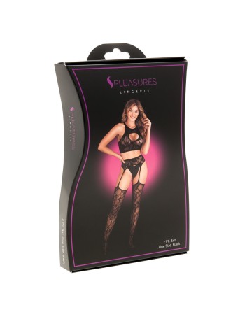 Underwear Set S Pleasures Black (One size)