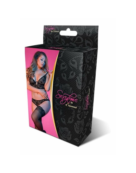Conjunto de Lencería Exposed Negro (L/XL)