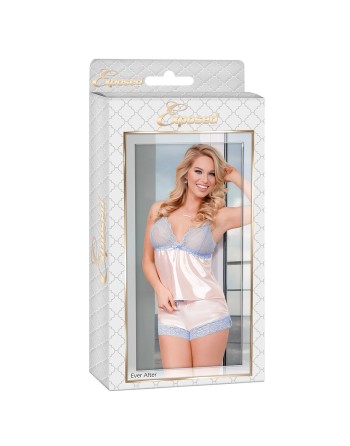 Conjunto de Lencería Exposed Azul Crema (S/M)