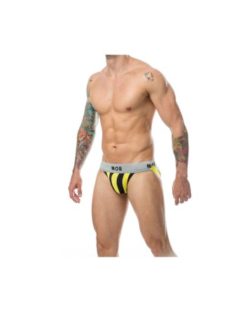 Tanga Mob Eroticwear Jaune Noir XXL