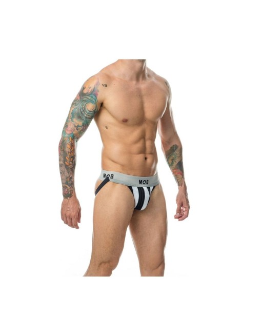 Tanga Mob Eroticwear Weiß Schwarz S