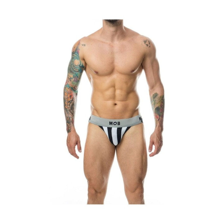 G-streng Mob Eroticwear Hvid Sort S