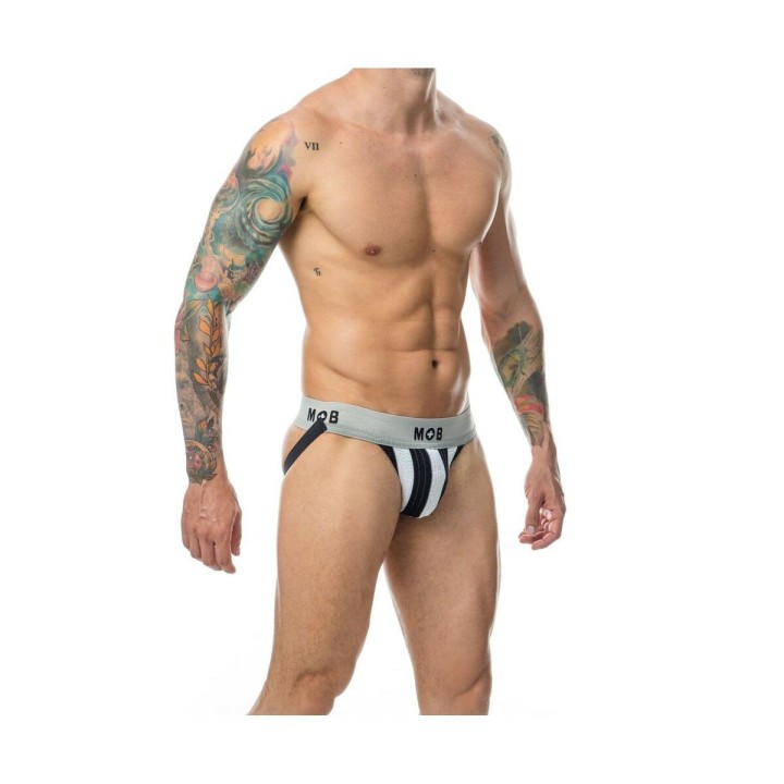 G-streng Mob Eroticwear Hvid Sort