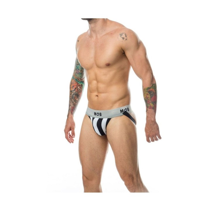 G-streng Mob Eroticwear Hvid Sort