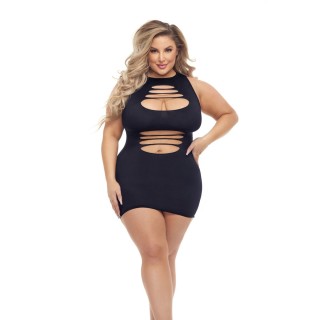 Kleid Pink Lipstick Schwarz (Queen size)